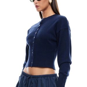 Lioness Head In The Clouds Navy Blue Cardigan MEDIUM NEW with TAGS